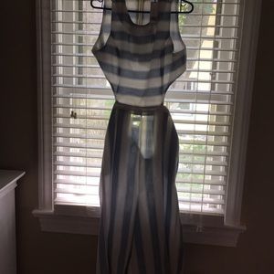 Blue stripe jumpsuit